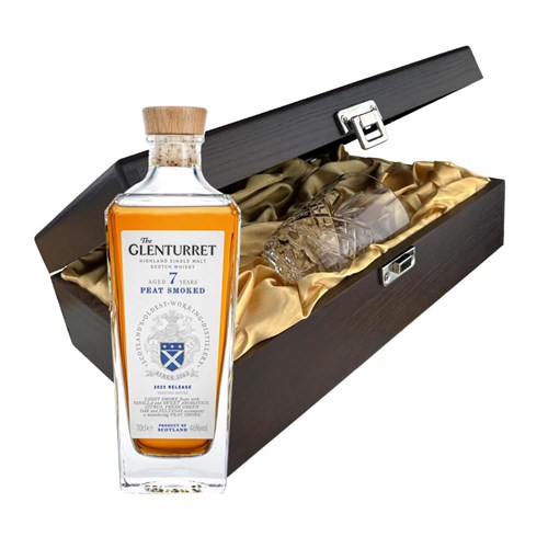 The Glenturret 7 Year Old Peat Smoked Single Malt Whisky 70cl In Luxury Box With Royal Scot Glass